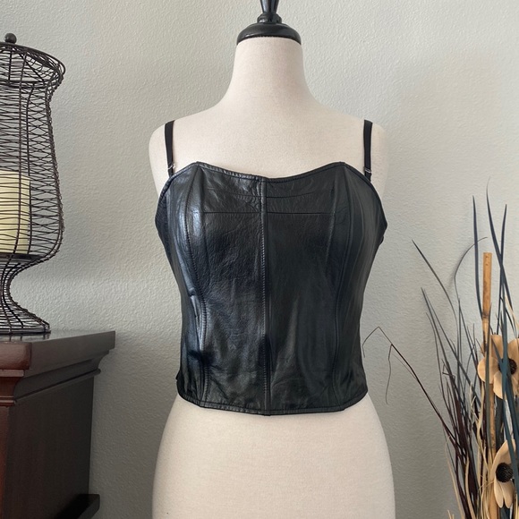Wilsons Leather Maxima cropped corset black top size large - Picture 2 of 16